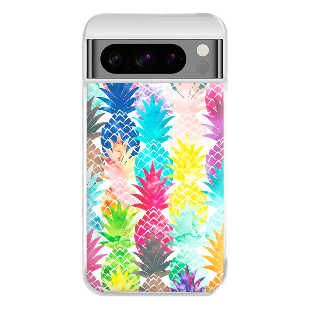 Watercolour Pineapple Pattern Phone Case for Google Pixel 8 Pro