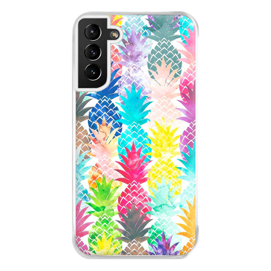 Watercolour Pineapple Pattern Phone Case for Galaxy S21 Plus