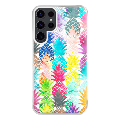 Watercolour Pineapple Pattern Phone Case for Galaxy S23 Ultra