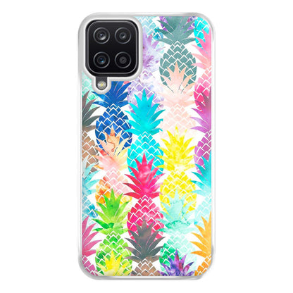 Watercolour Pineapple Pattern Phone Case for Galaxy A12