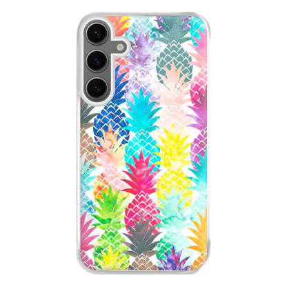 Watercolour Pineapple Pattern Phone Case for Galaxy S24FE