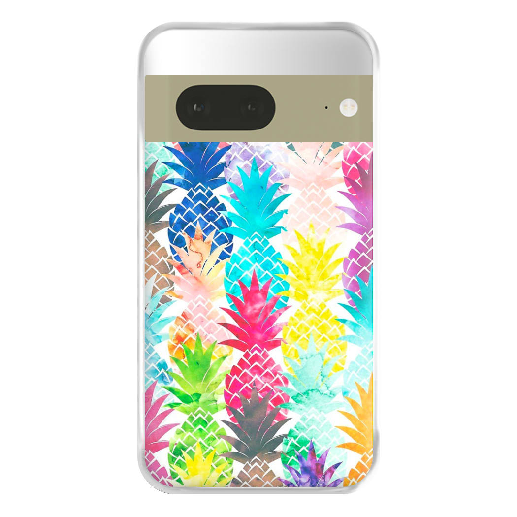 Watercolour Pineapple Pattern Phone Case for Google Pixel 7a