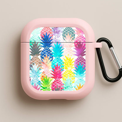 Watercolour Pineapple Pattern Pink AirPods Case