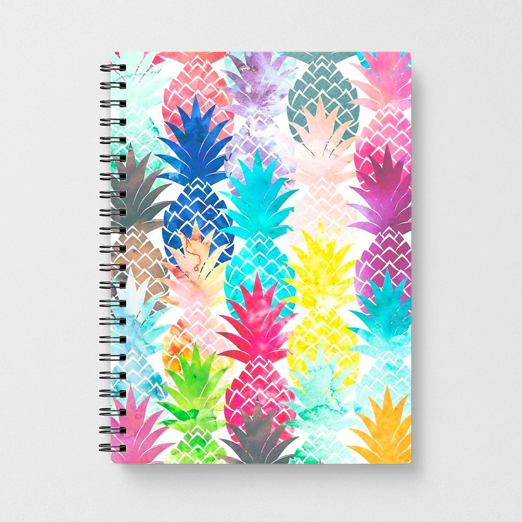 Watercolour Pineapple Pattern Notebook