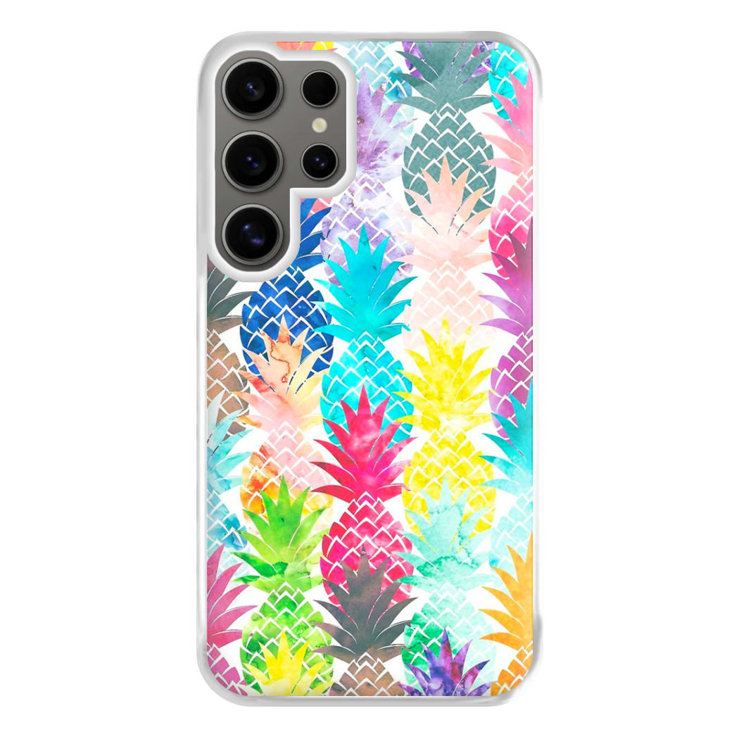 Watercolour Pineapple Pattern Phone Case for Galaxy S24 Ultra