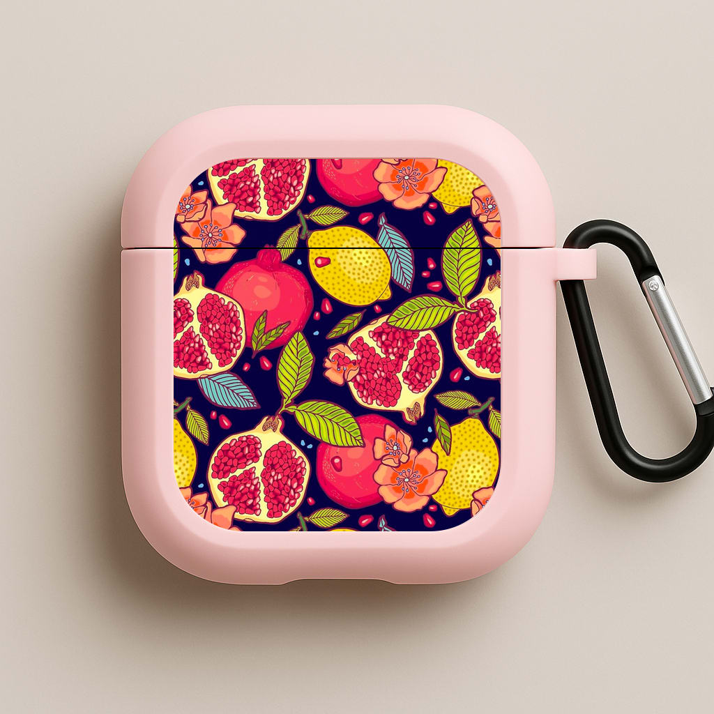 Tropical Garden Pattern Pink AirPods Case