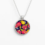 Tropical Garden Pattern Circle Necklace