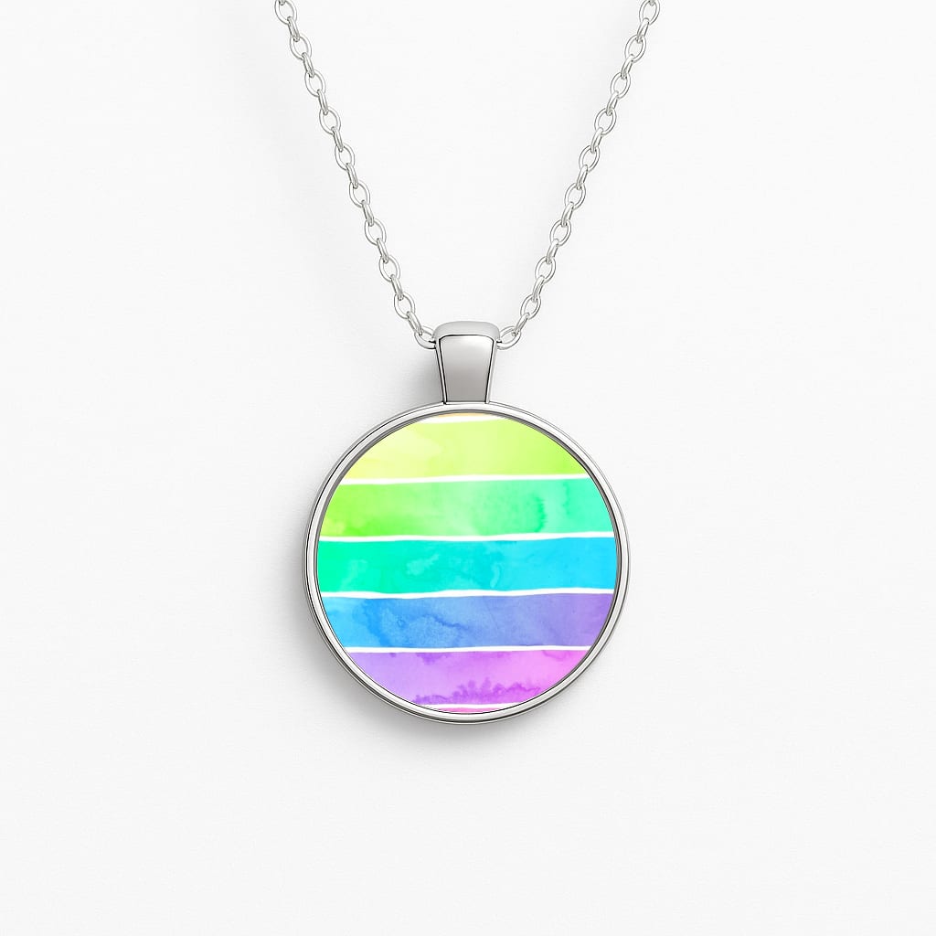 Summer Sorbet Stripes Circle Necklace