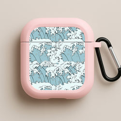 Japanese Waves Pink AirPods Case