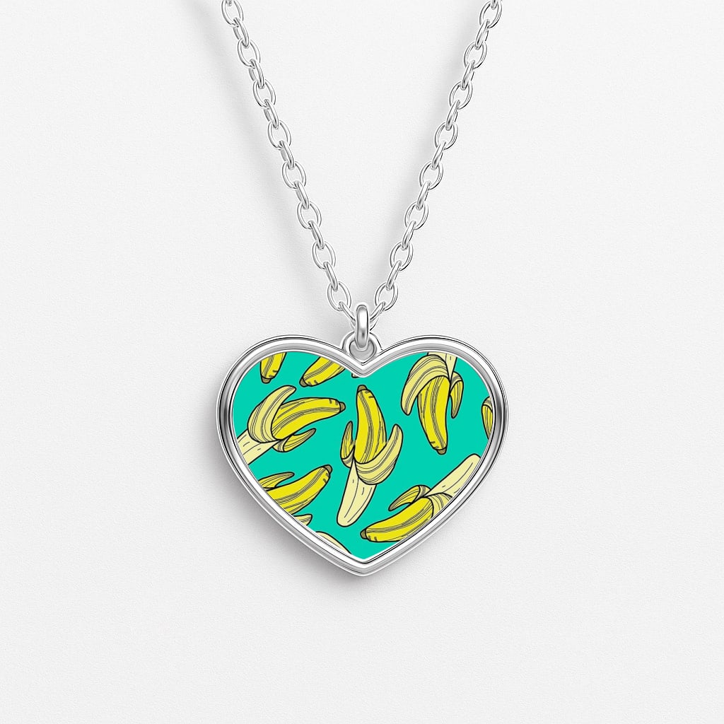 Banana Splat Heart Necklace