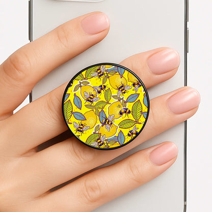 Yellow Lemon and Bee Phone Grip
