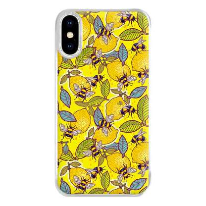 Yellow Lemon and Bee Phone Case for iPhone XS Max