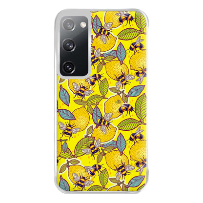 Yellow Lemon and Bee Phone Case for Galaxy S20