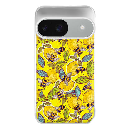 Yellow Lemon and Bee Phone Case for Google Pixel 9 / 9 Pro