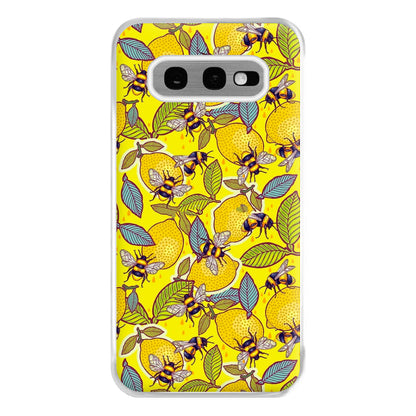 Yellow Lemon and Bee Phone Case for Galaxy S10e