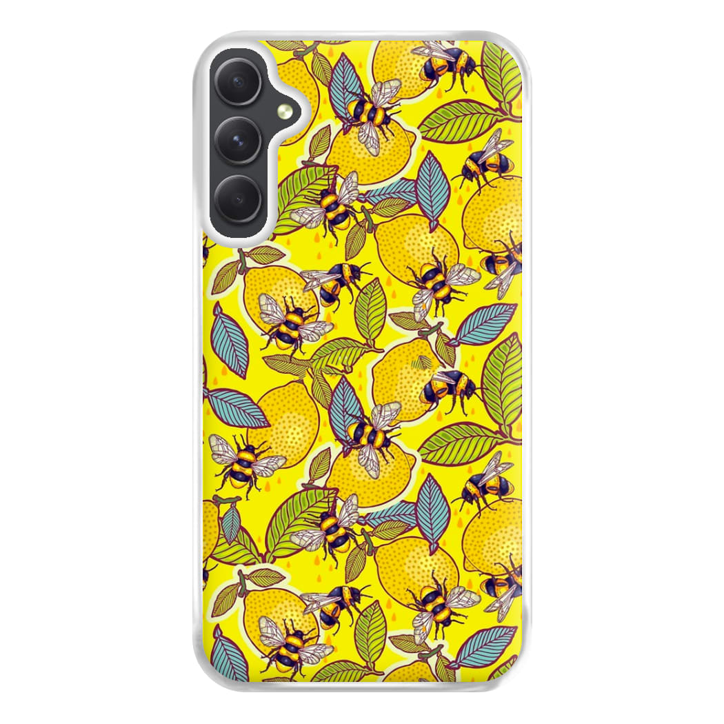 Yellow Lemon and Bee Phone Case for Galaxy A34