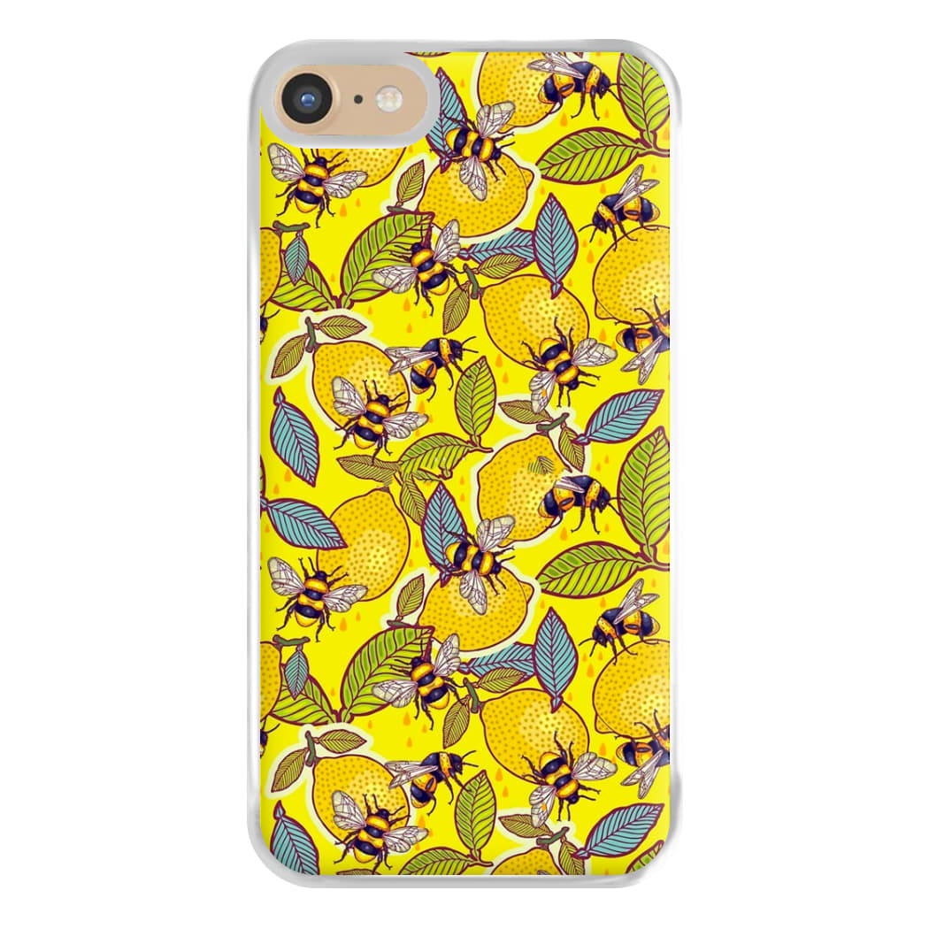 Yellow Lemon and Bee Phone Case for iPhone 6 / 7 / 8 / SE