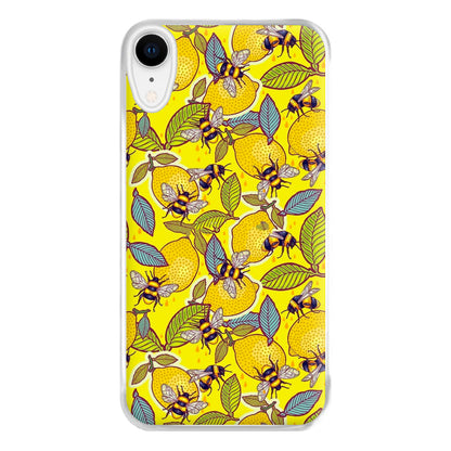 Yellow Lemon and Bee Phone Case for iPhone XR