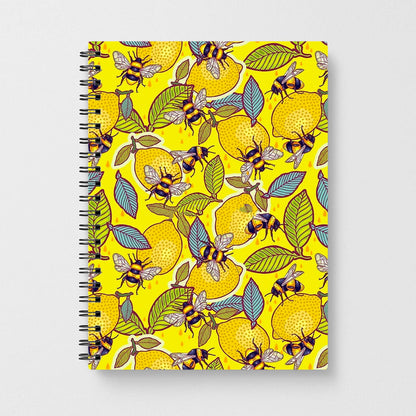 Yellow Lemon and Bee Notebook - Fun Cases