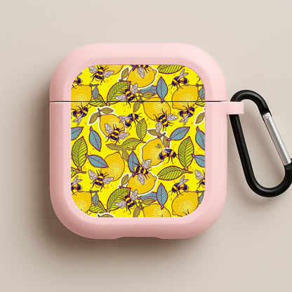 Yellow Lemon and Bee Pink AirPods Case