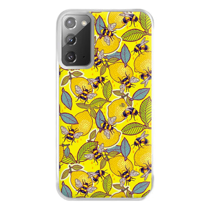 Yellow Lemon and Bee Phone Case for Galaxy Note 20 Ultra