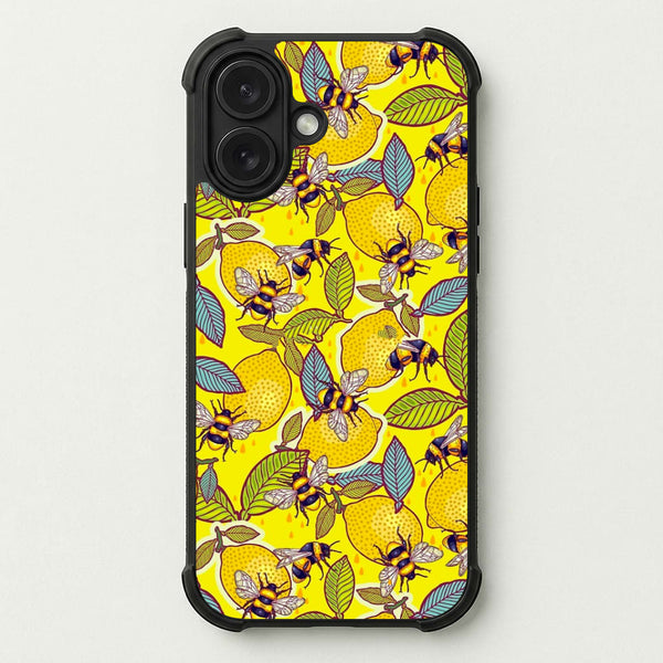 Yellow Lemon and Bee Phone Case — Bumper case