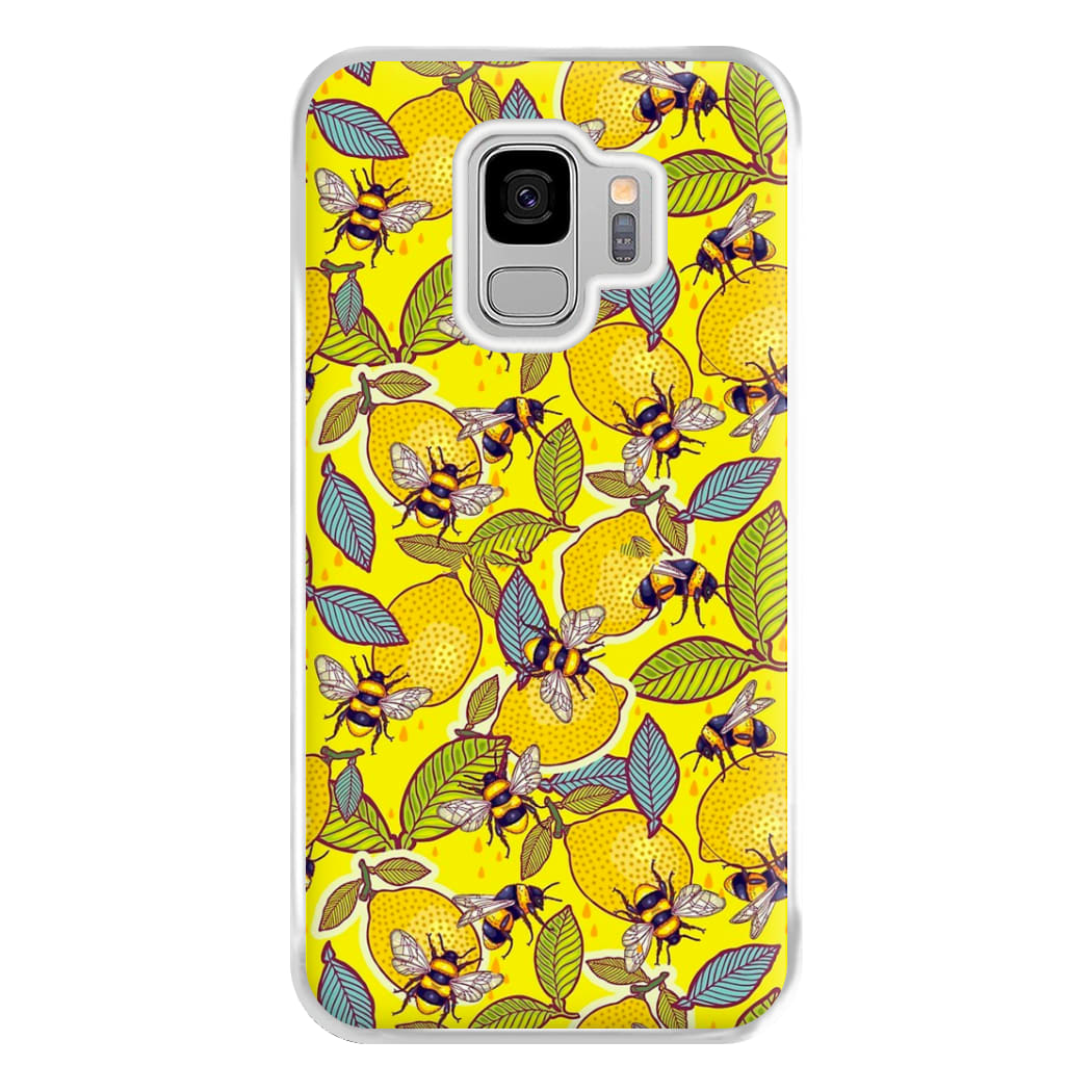 Yellow Lemon and Bee Phone Case for Galaxy S9 Plus