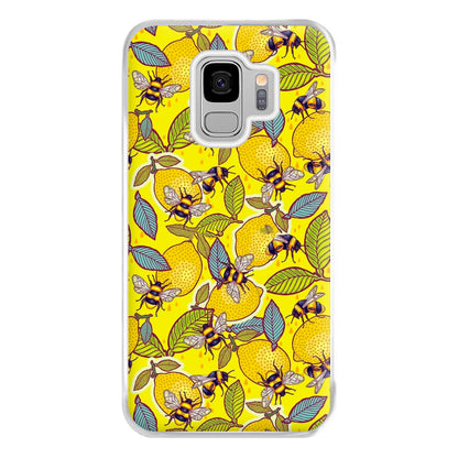 Yellow Lemon and Bee Phone Case for Galaxy S9 Plus