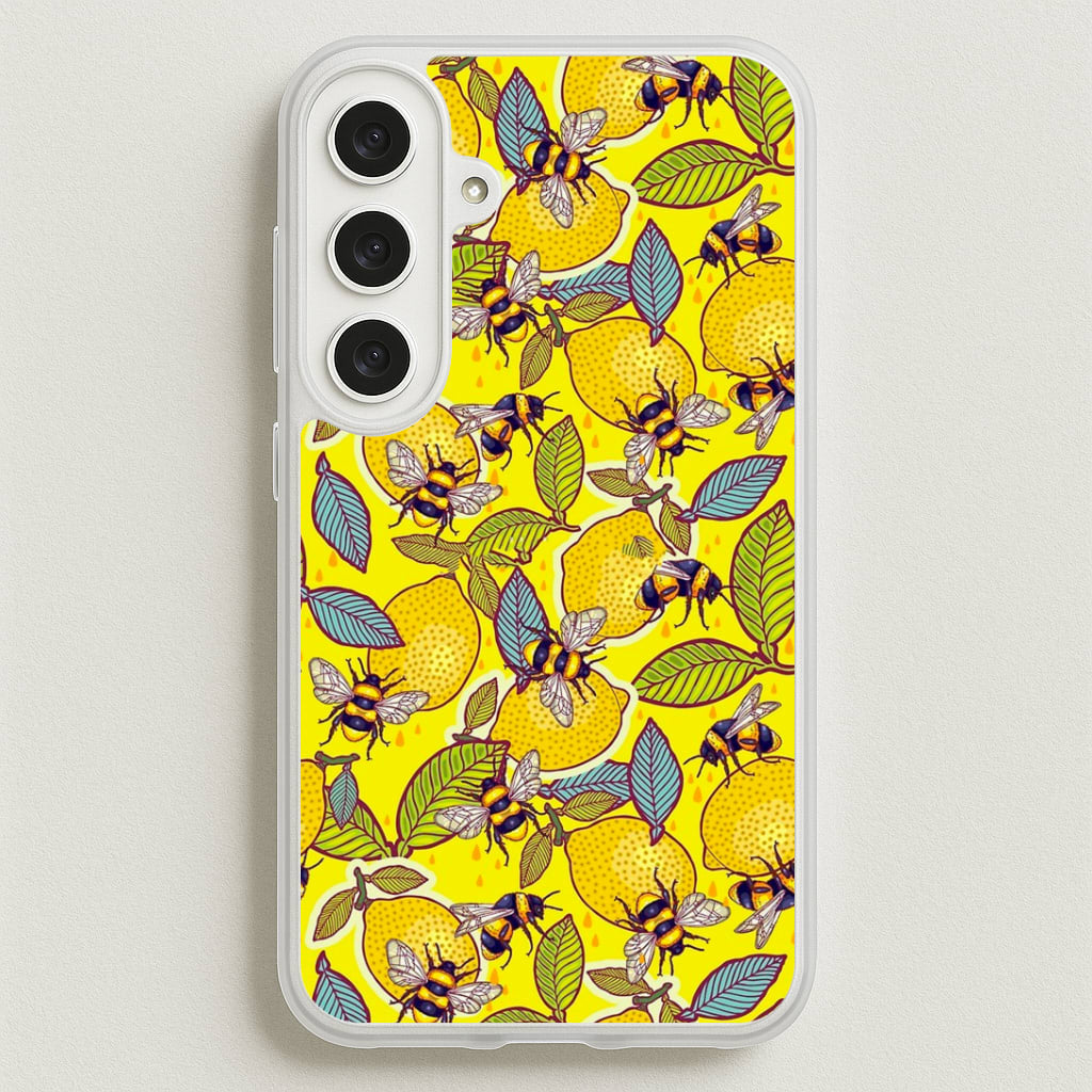 Yellow Lemon and Bee Phone Case for Galaxy S25FE