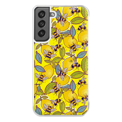 Yellow Lemon and Bee Phone Case for Galaxy S21FE