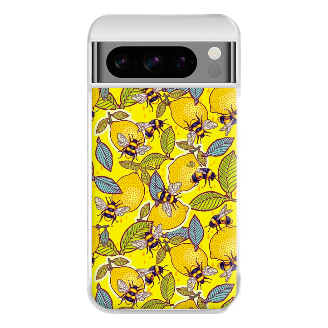 Yellow Lemon and Bee Phone Case for Google Pixel 8 Pro