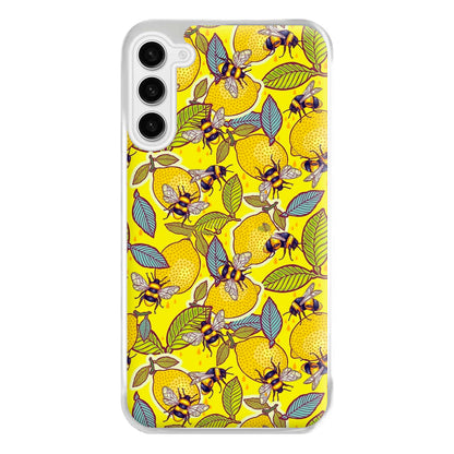 Yellow Lemon and Bee Phone Case for Galaxy S23FE