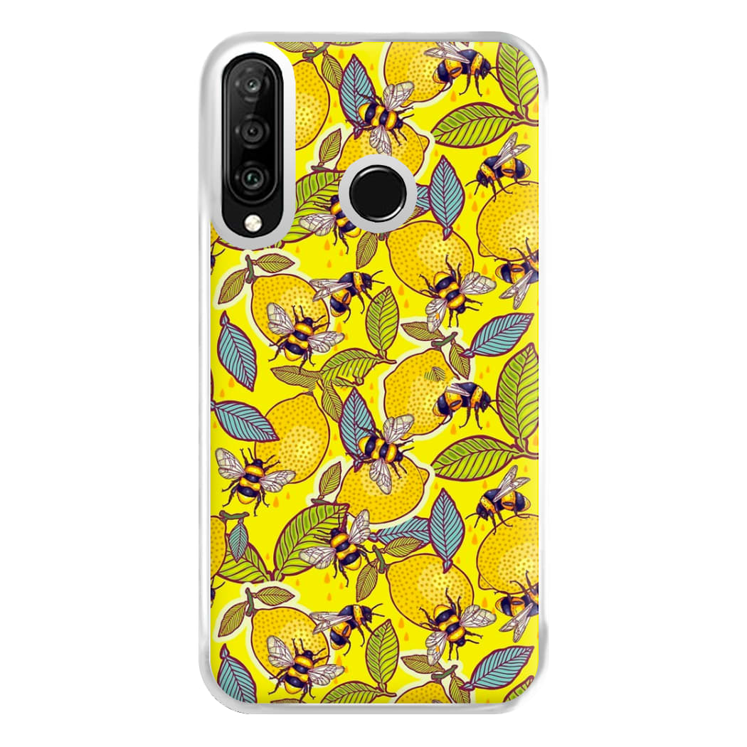 Yellow Lemon and Bee Phone Case for Huawei P30 Lite