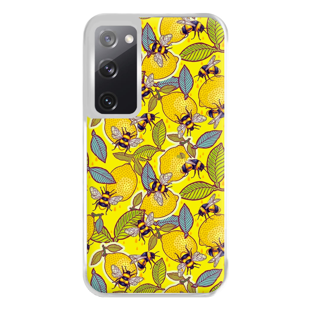 Yellow Lemon and Bee Phone Case for Galaxy S20FE