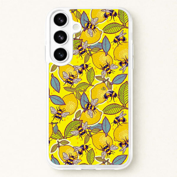Yellow Lemon and Bee Phone Case for Galaxy S26