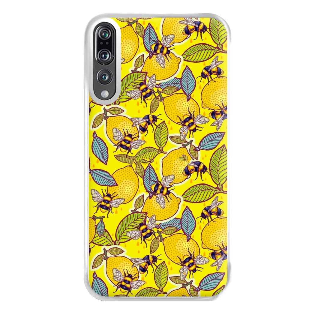 Yellow Lemon and Bee Phone Case for Huawei P20 Pro