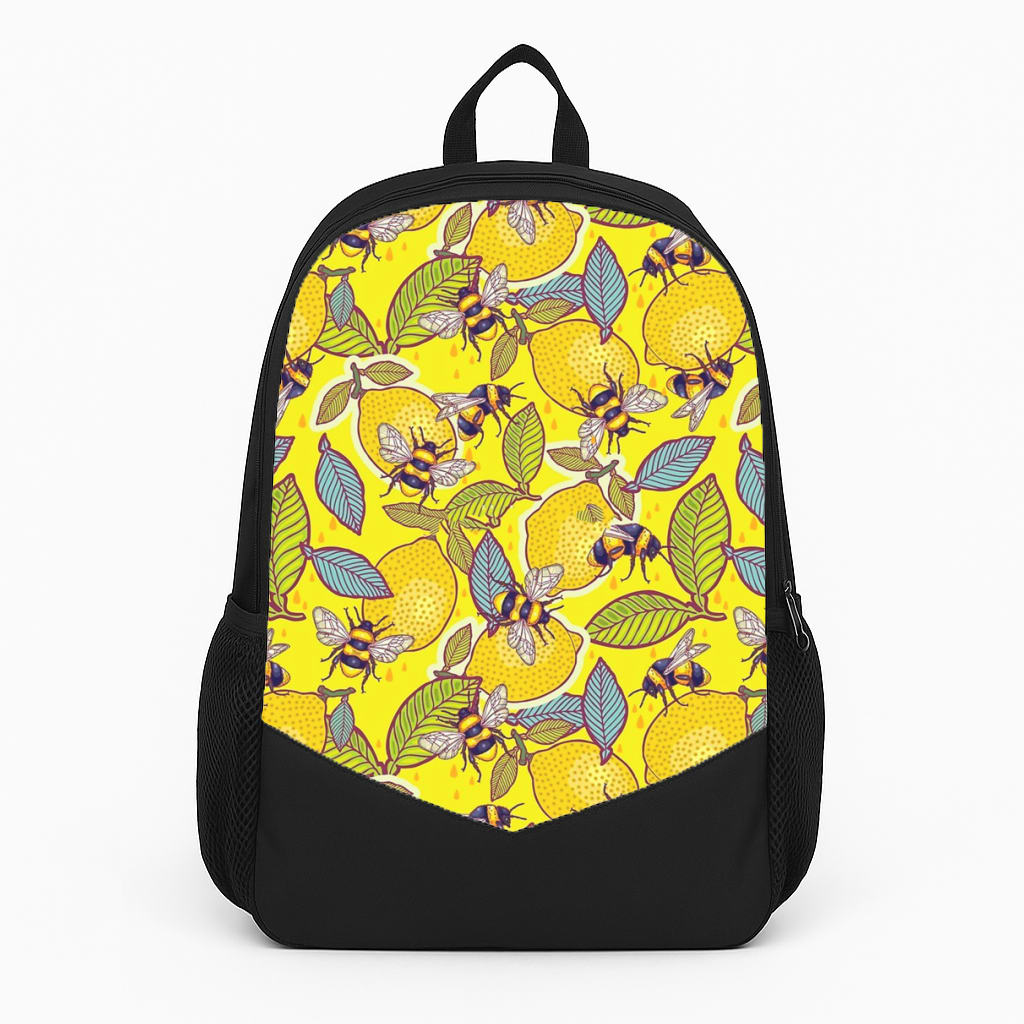 Yellow Lemon and Bee Backpack