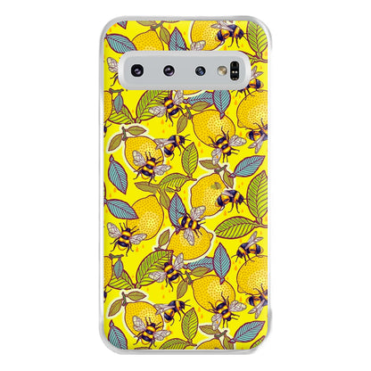 Yellow Lemon and Bee Phone Case for Galaxy S10 Plus