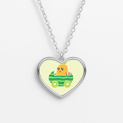 Summer Drive Pineapple Heart Necklace