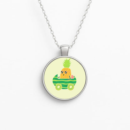Summer Drive Pineapple Circle Necklace