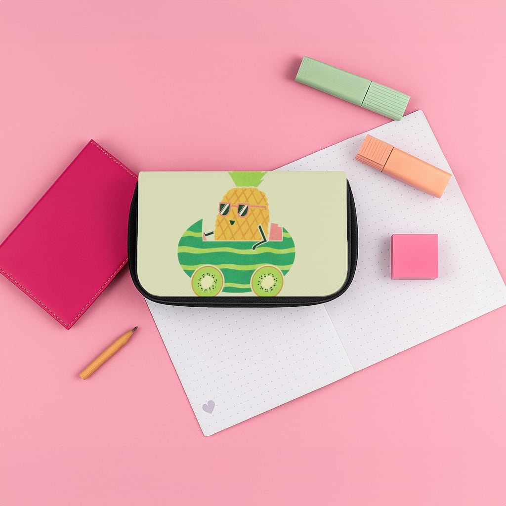 Summer Drive Pineapple Pencil Case