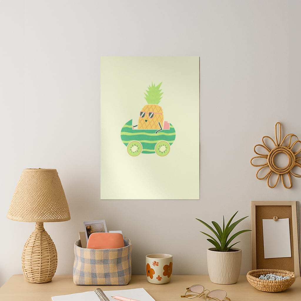 Summer Drive Pineapple Art Print