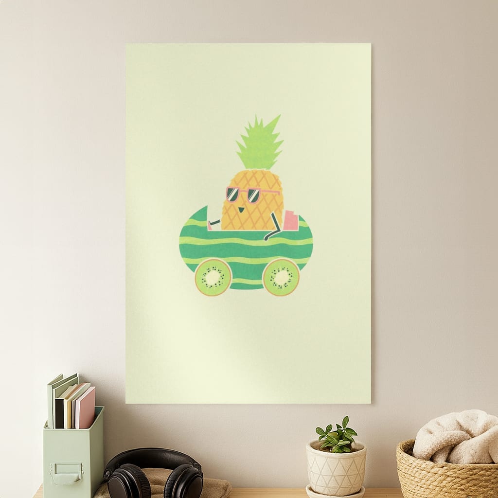 Summer Drive Pineapple Poster