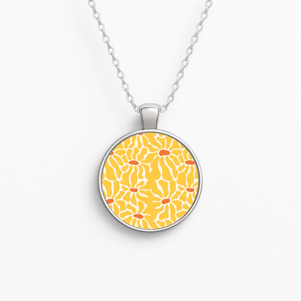 Yellow Flowers - Summer Circle Necklace