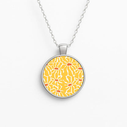 Yellow Flowers - Summer Circle Necklace