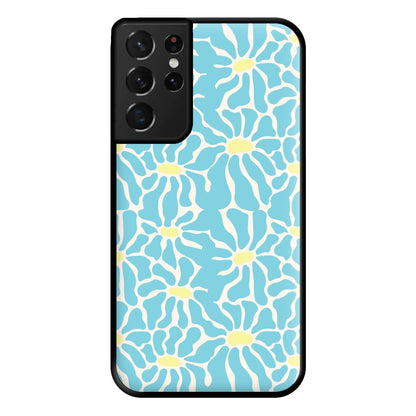 Blue Flowers - Summer Phone Case for Galaxy S21 Ultra