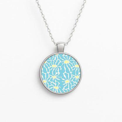 Blue Flowers - Summer Circle Necklace