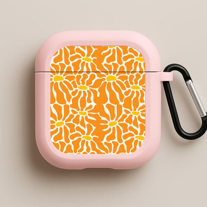 Orange Flowers - Summer Pink AirPods Case