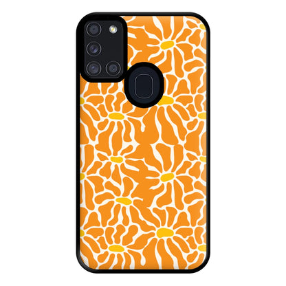 Orange Flowers - Summer Phone Case for Galaxy A21s