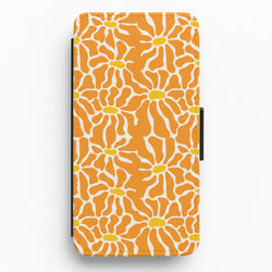 Orange Flowers - Summer Flip / Wallet Phone Case